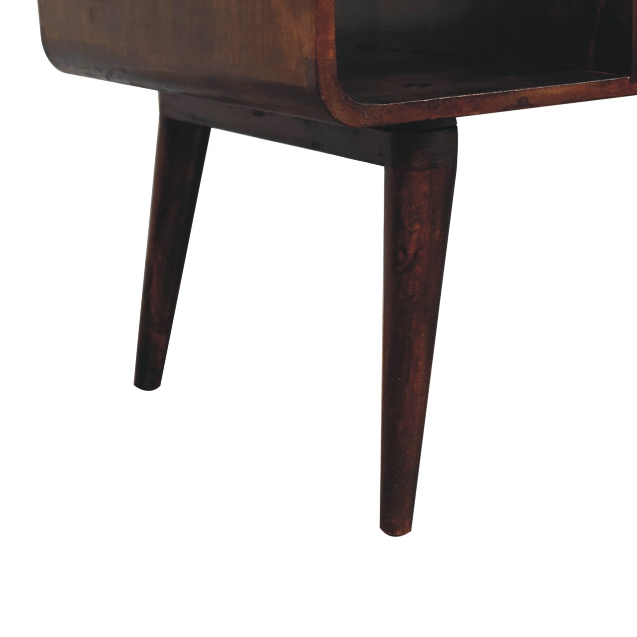 Solid Mango Wood Curved California Walnut Coffee Table - Image 7