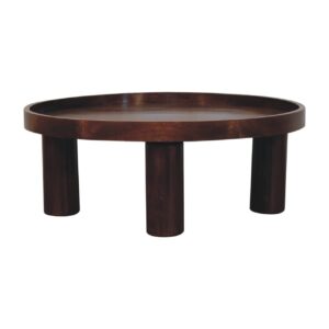 Solid Mango Wood Crescent Chestnut Coffee Table