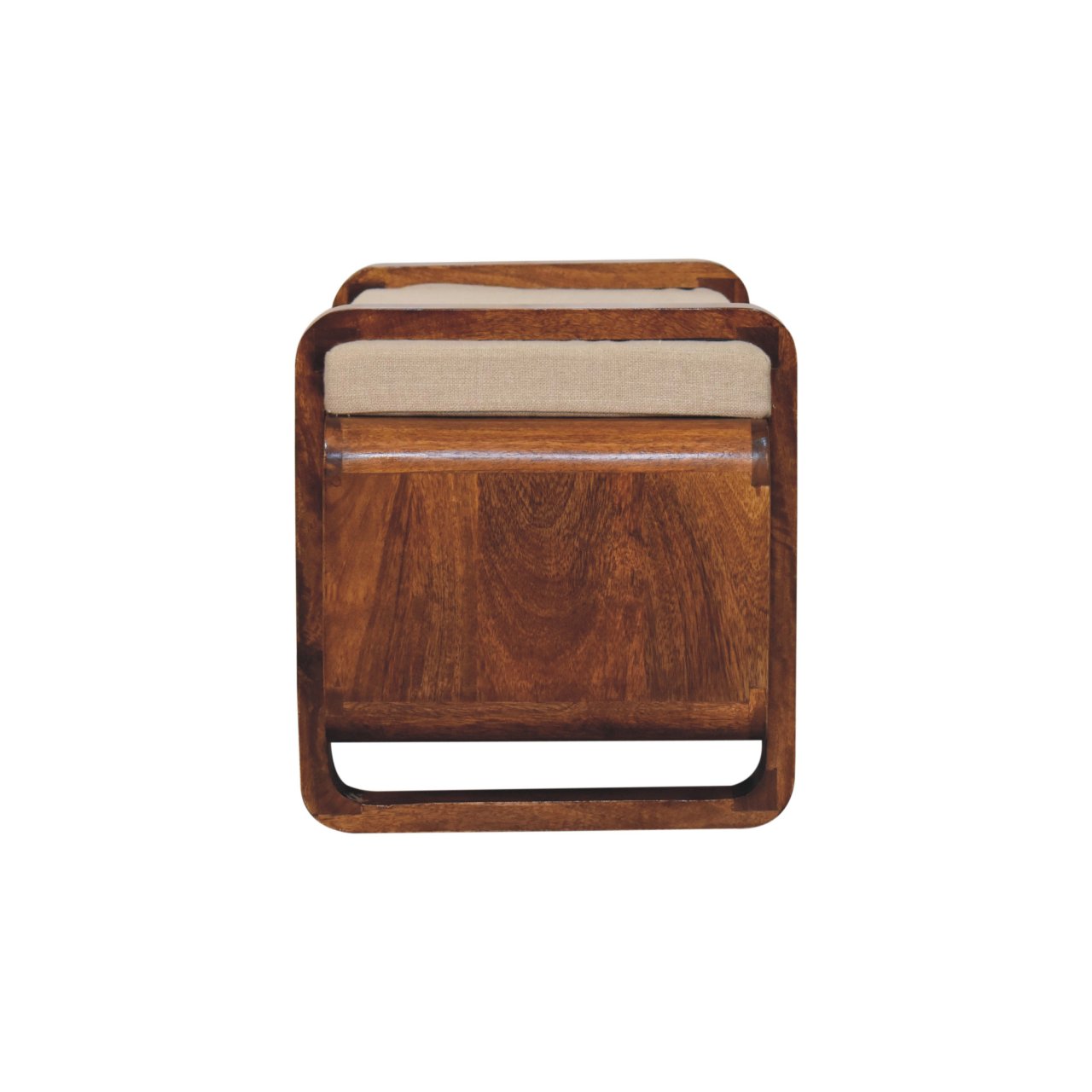 Solid Mango Wood Loop Chestnut Bench - Image 8