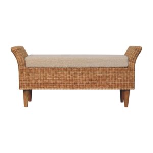 Solid Mango Wood Riviera Woven Bench