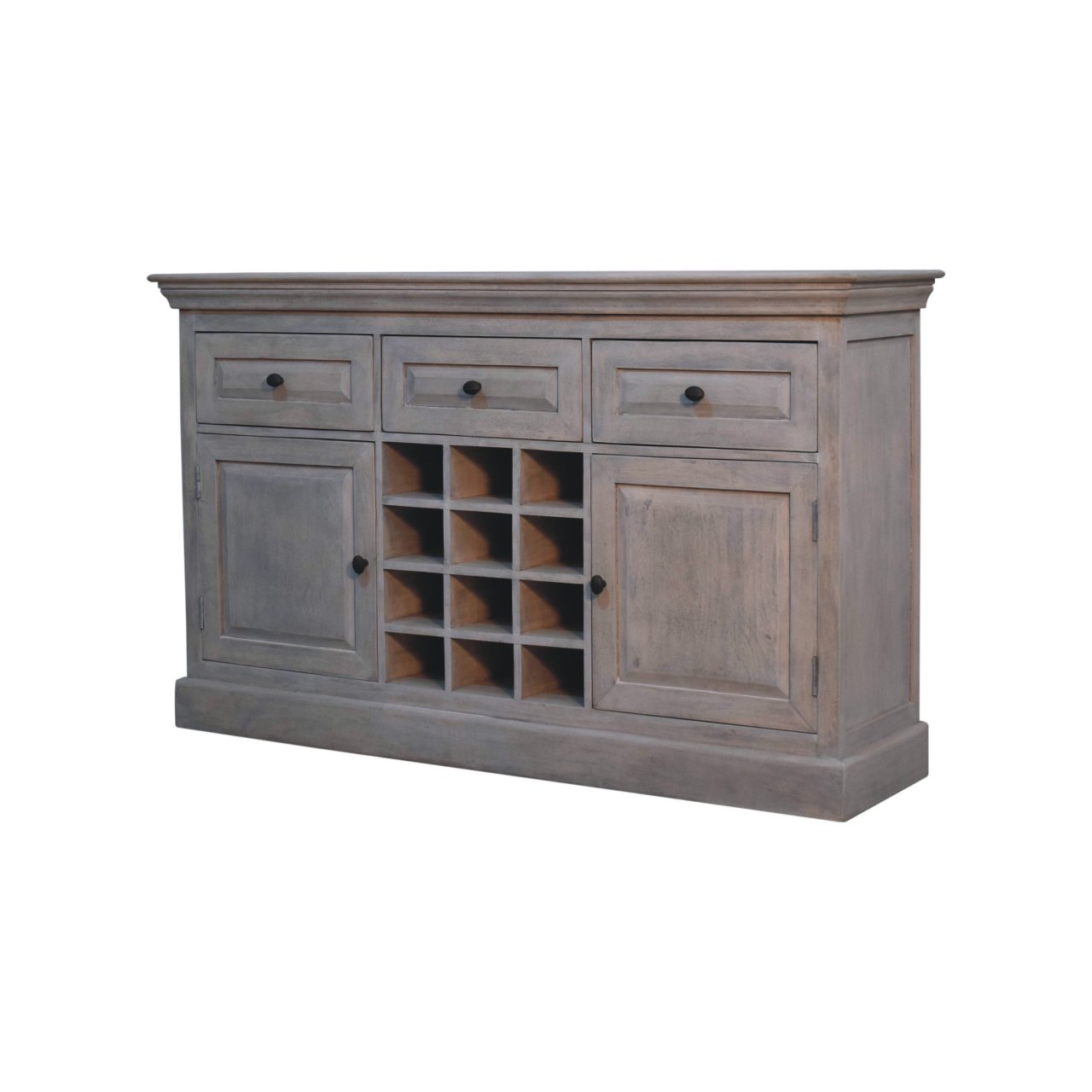 Solid Mango Wood Acid Wash Wine Storage Unit - Image 2