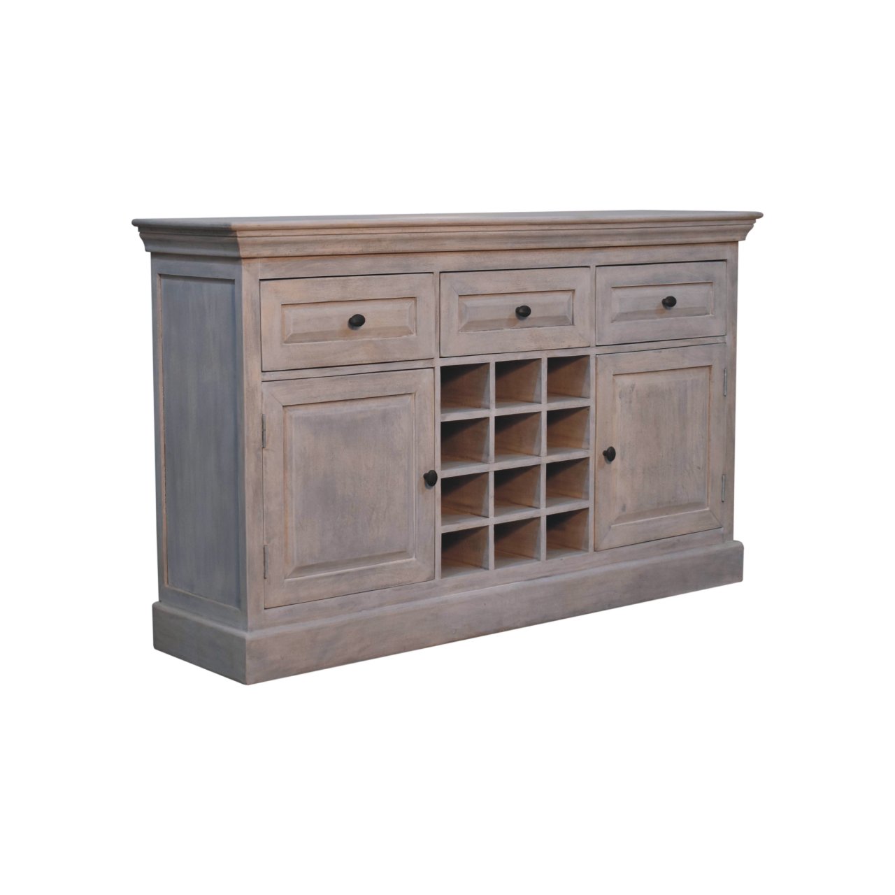 Solid Mango Wood Acid Wash Wine Storage Unit - Image 3