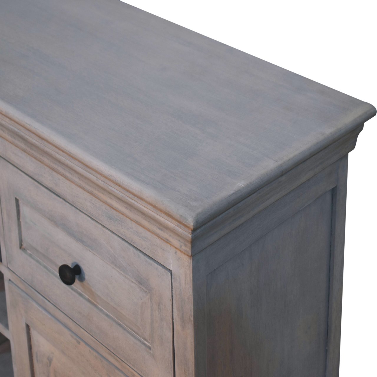 Solid Mango Wood Acid Wash Wine Storage Unit - Image 6
