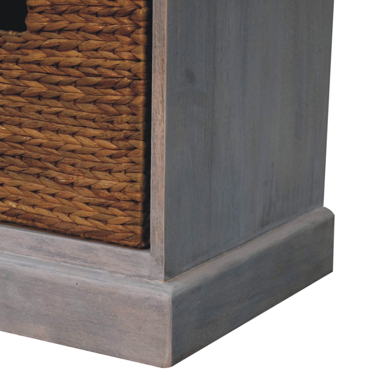 Solid Mango Wood Acid Wash Basket Storage Cabinet - Image 6