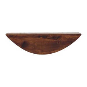 Solid Mango Wood Crescent Floating Wall Shelf