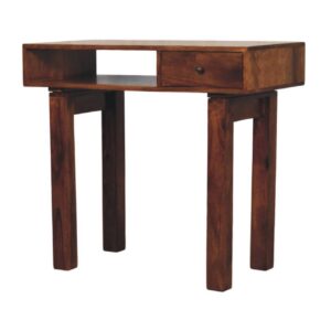 Solid Mango Wood Tula 1 Drawer Chestnut Writing Desk