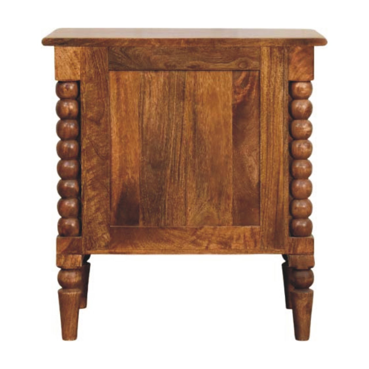 Mango Wood Spindle Leg Amber Oak Nightstand - Image 8