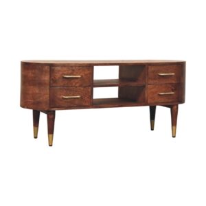 Solid Mango Wood Jetson Curve Media Console