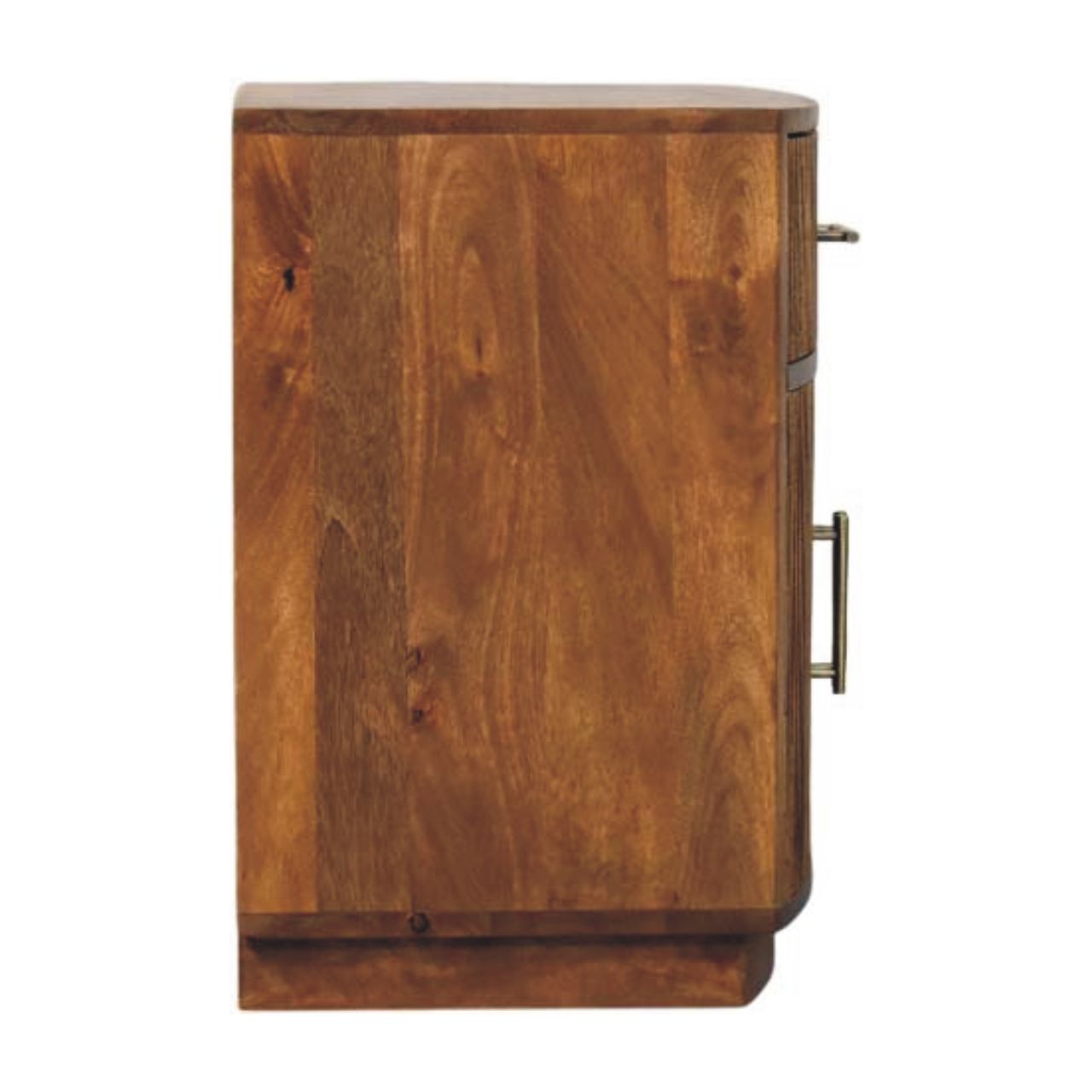 Mango Wood Solid Wood Curved Ribbed Bedside with Drawer - Image 8