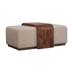 Solid Mango Wood Arden Bench Duo
