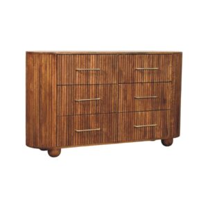 Solid Mango Wood Ridgefront Chest - Amber Oak