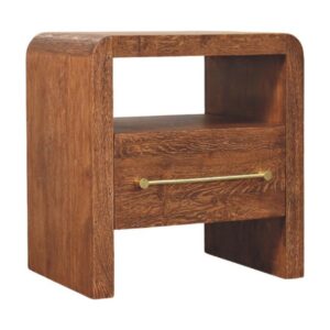 Solid Mango Wood Curved Edge Bedside