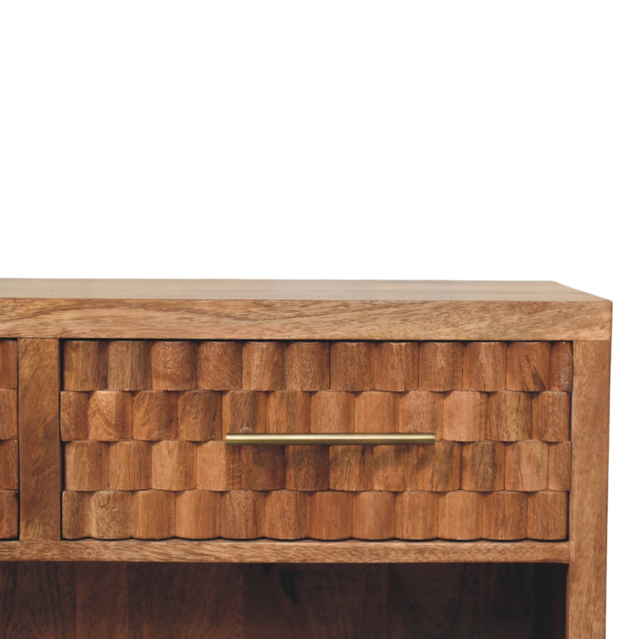 Solid Mango Wood Arno Shoe Storage Unit in Golden Teak - Image 3