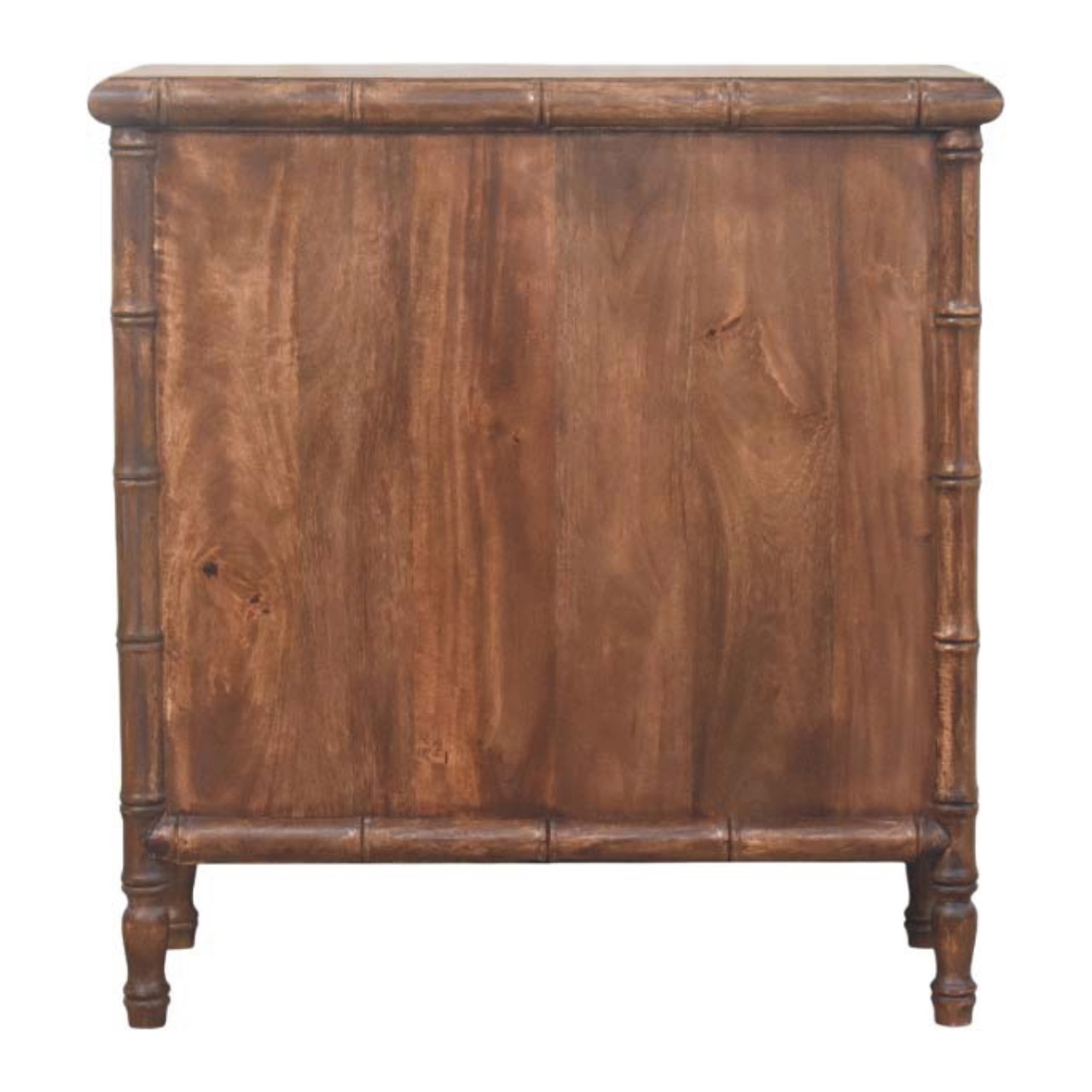 Solid Mango Wood Bamboo Carved 3-Drawer Chest - Image 8