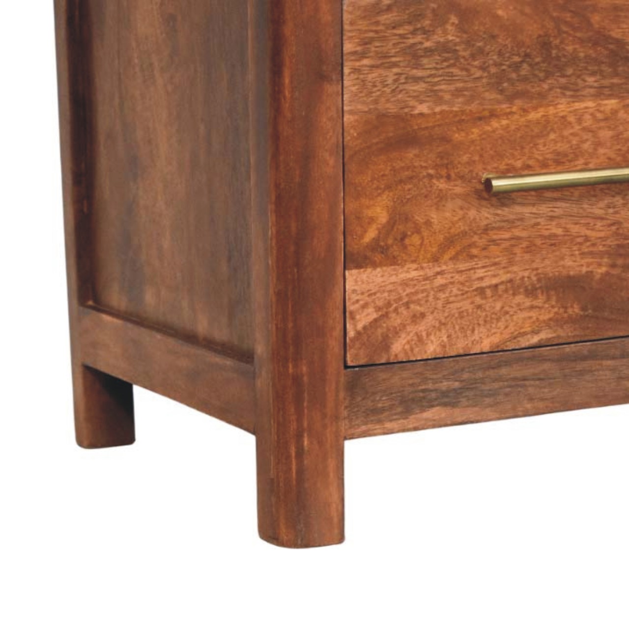 Solid Mango Wood Arc-Line Bedside Table - Image 6