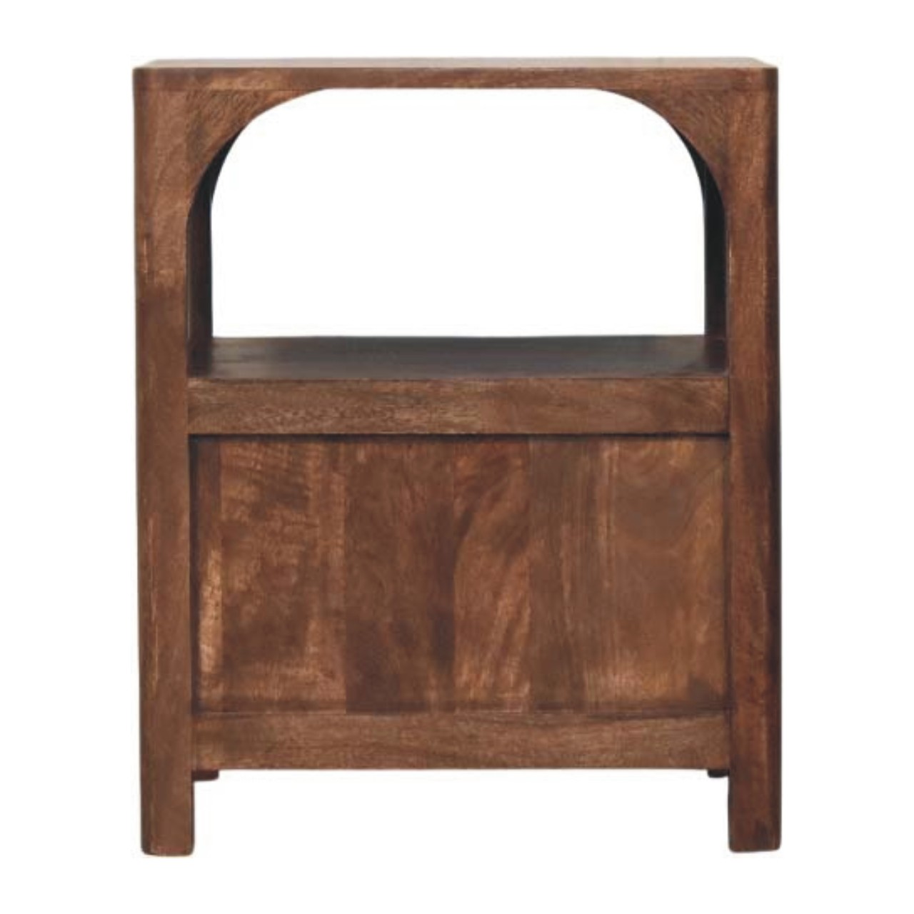 Solid Mango Wood Arc-Line Bedside Table - Image 8