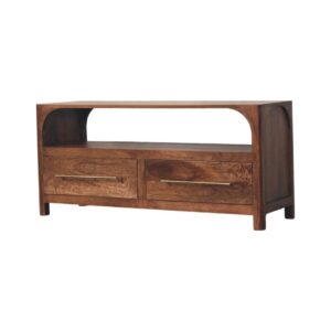 Solid Mango Wood Arc-Line Media Console