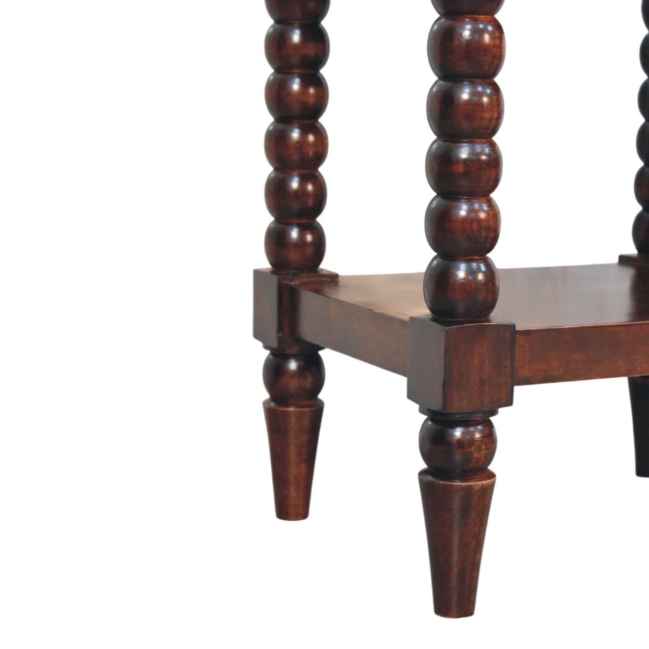 Solid Mango Wood Spindle Winewood Bedside - Image 6