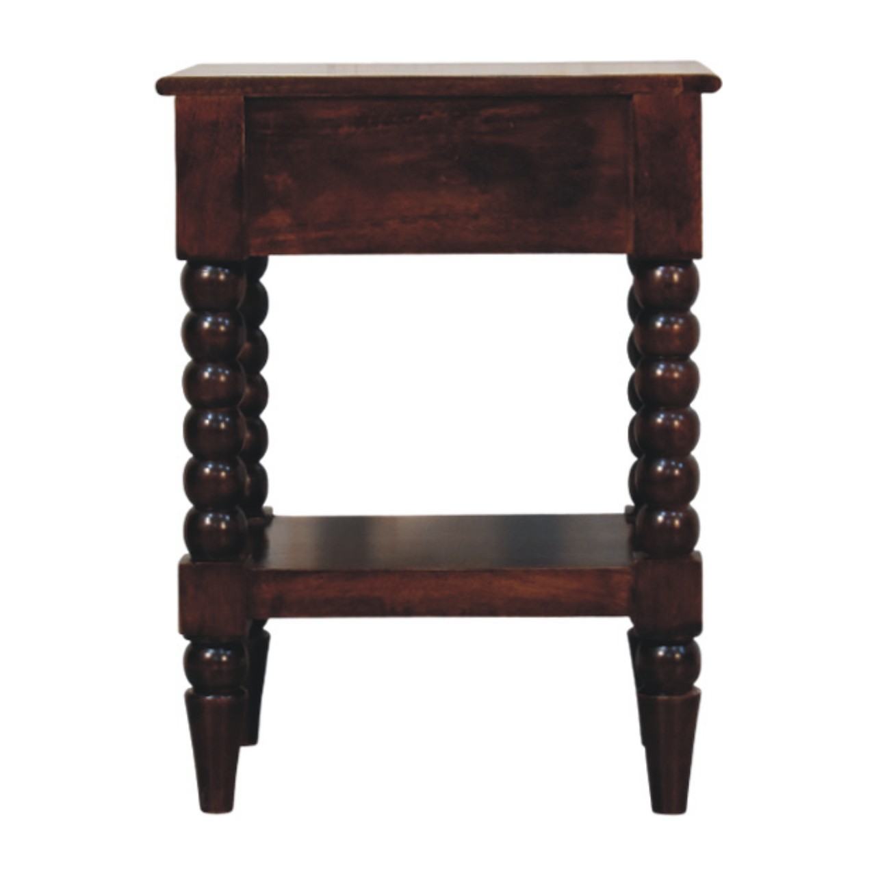 Solid Mango Wood Spindle Winewood Bedside - Image 8