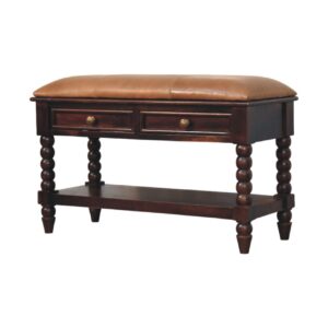 Solid Mango Wood Barclay Storage Bench