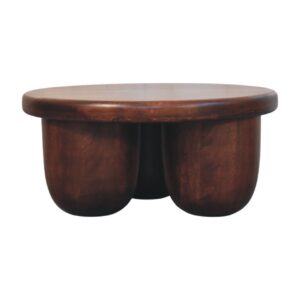 Solid Mango Wood Clara Sculpted Coffee Table