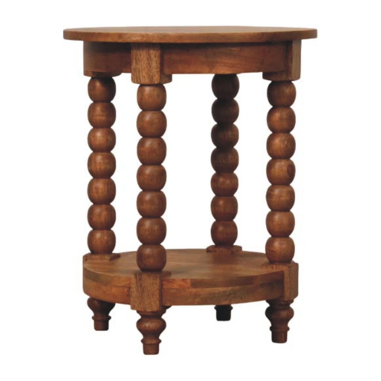 Mango Wood Barley Twist Round Side Table