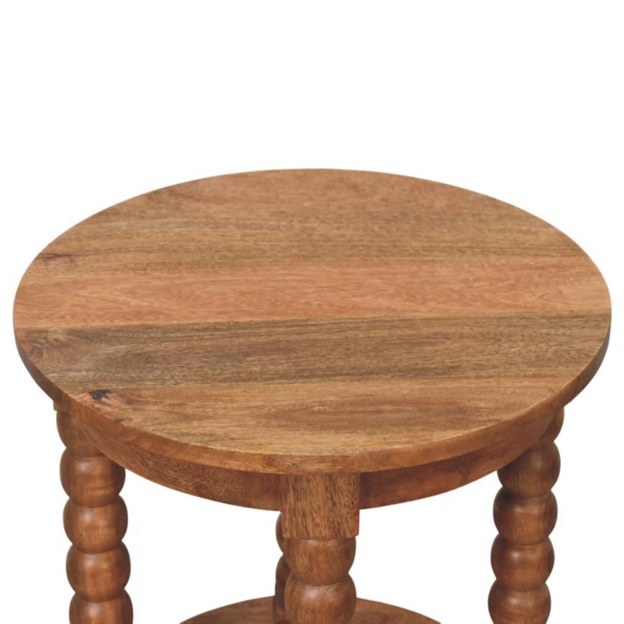 Mango Wood Barley Twist Round Side Table - Image 5