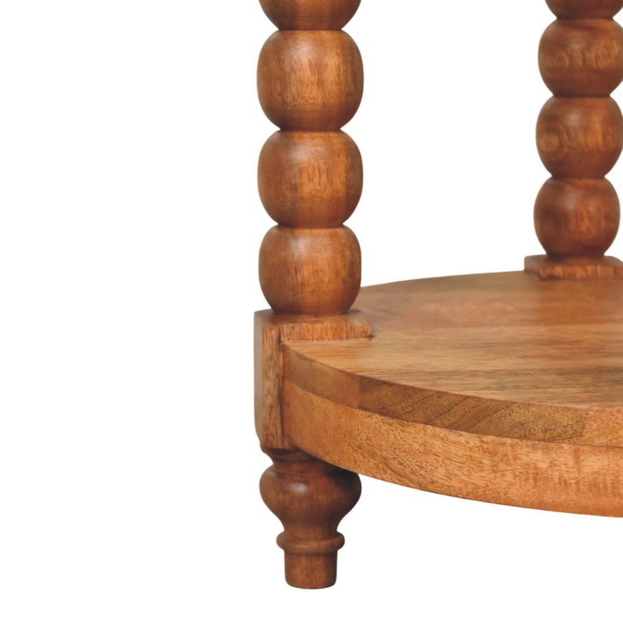 Mango Wood Barley Twist Round Side Table - Image 6