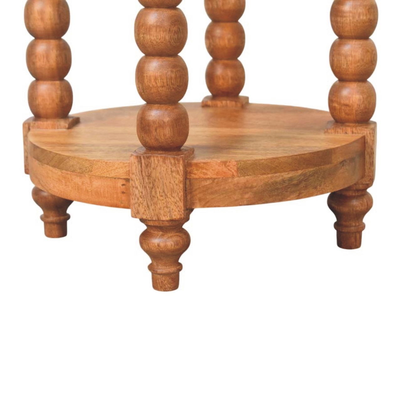 Mango Wood Barley Twist Round Side Table - Image 7