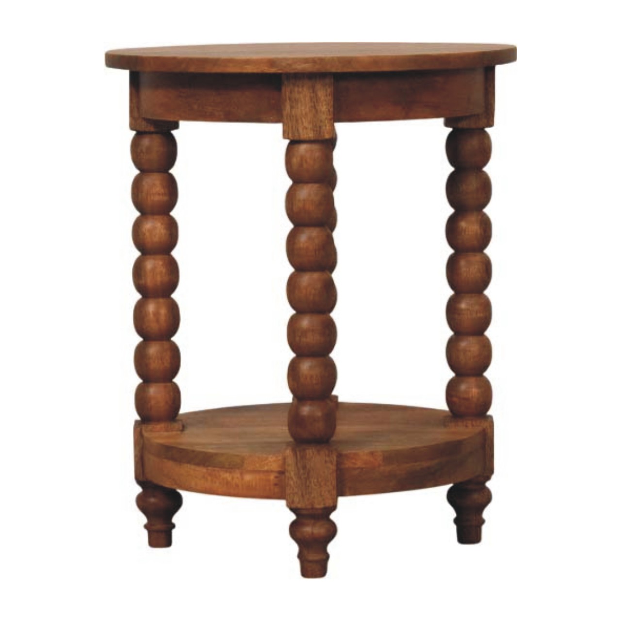 Mango Wood Barley Twist Round Side Table - Image 8
