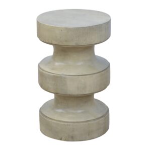 Solid Mango Wood Oak Finished Roman Stool