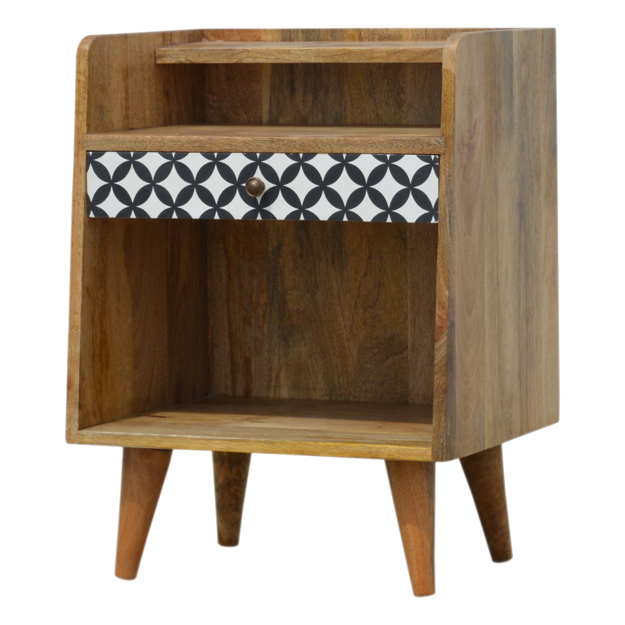 Solid Mango Wood District Diamond Bedside - Image 2