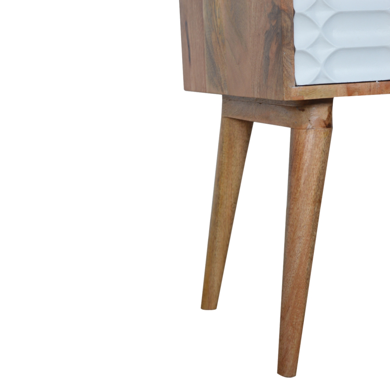 Solid Mango Wood Capsule Carved Bedside - Image 4