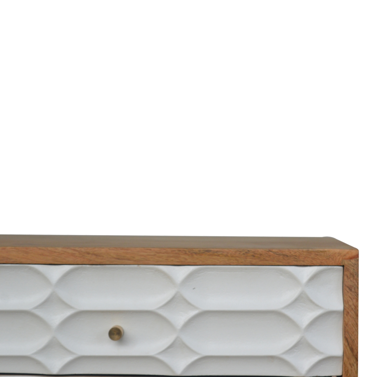 Solid Mango Wood Capsule Carved Bedside - Image 6