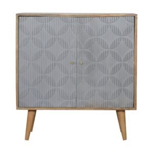 Solid Mango Wood Milan Grey Cabinet