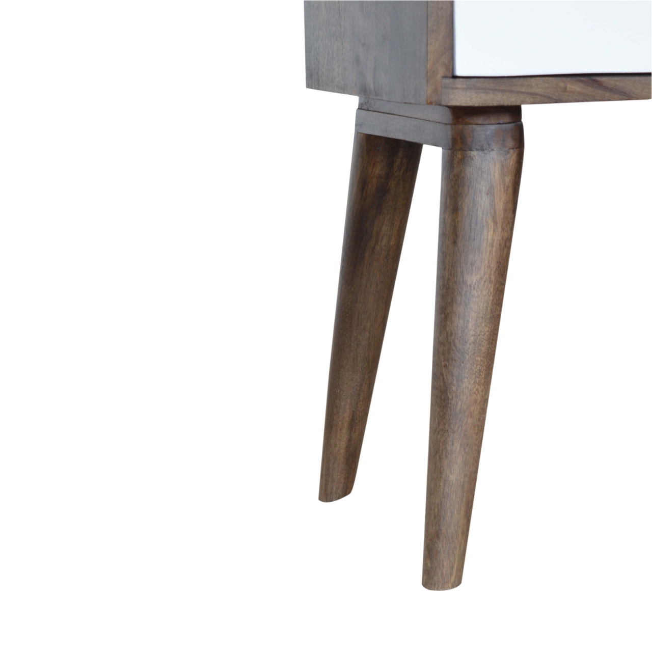 Solid Mango Wood Walnut and White Painted Bedside - Image 5