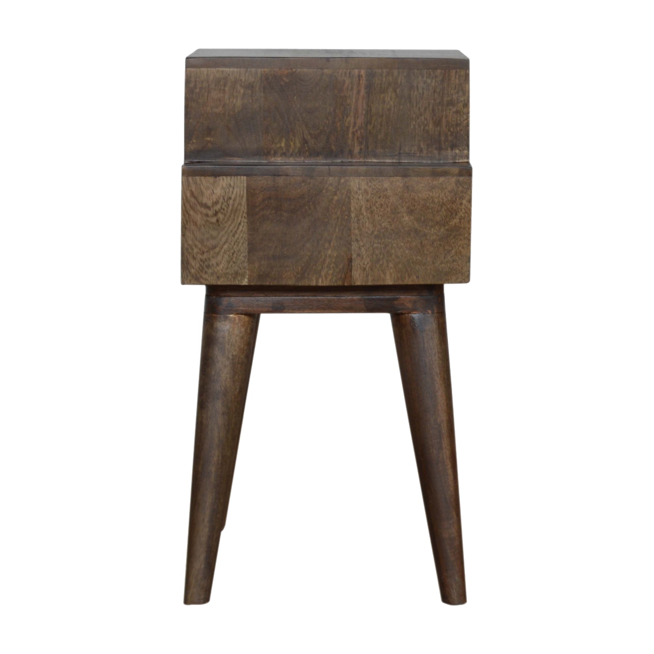 Solid Mango Wood Walnut and White Painted Bedside - Image 8