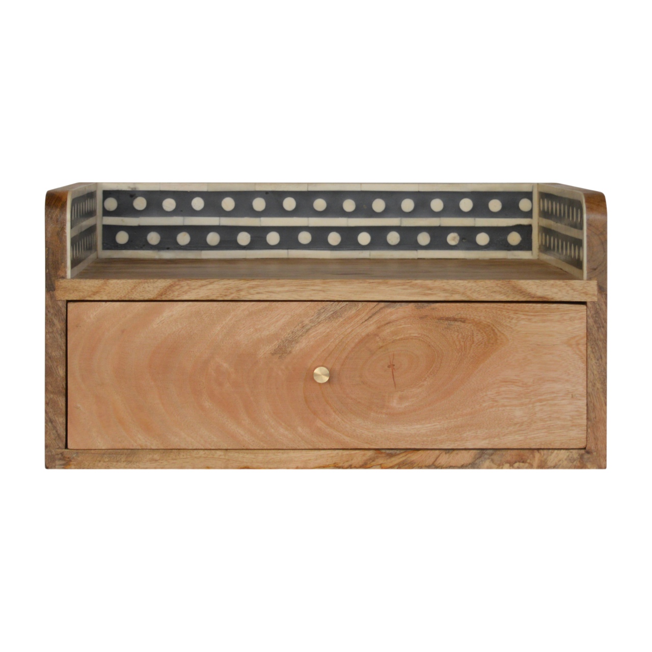 Solid Mango Wood Bone Inlay Gallery Floating Bedside - Image 8