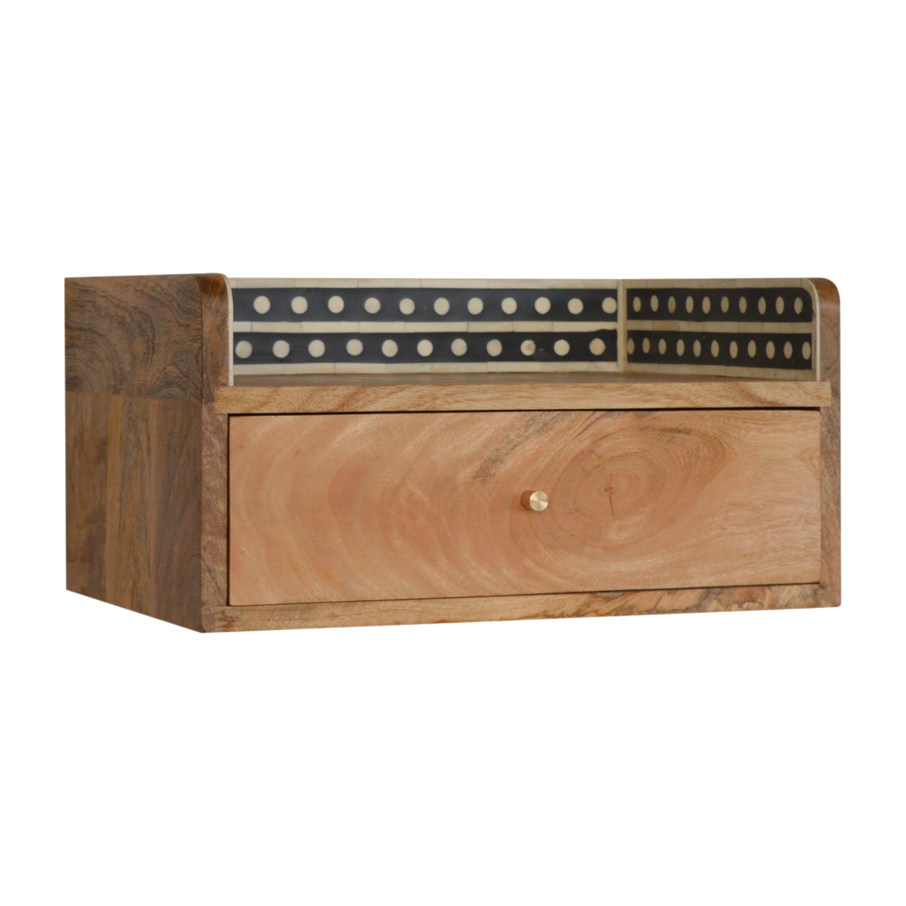Solid Mango Wood Bone Inlay Gallery Floating Bedside - Image 7