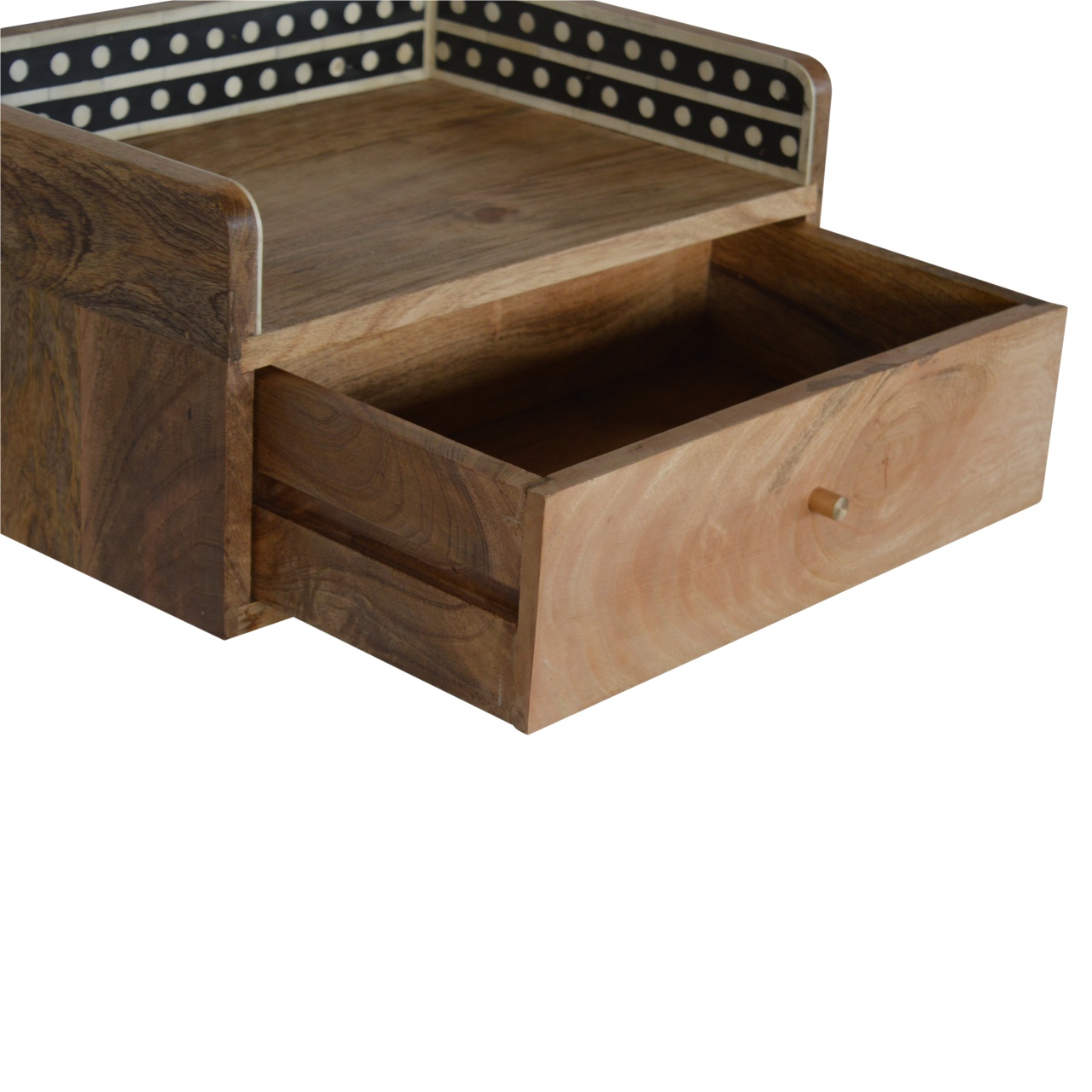 Solid Mango Wood Bone Inlay Gallery Floating Bedside - Image 6