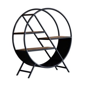 Cosmo Industrial Round Open Bookcase