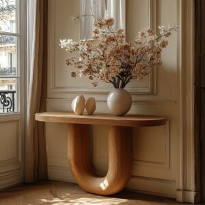 Solid Mango Wood Ellora U-Base Console Table