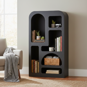 Mia Modern Tall Geometric Bookcase