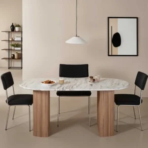 Austin Solid Wood 200cm Dining Table with Storage Sideboard