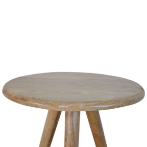 Solid Oak Finished Mango Wood Scandinavian Style Lulu Stool