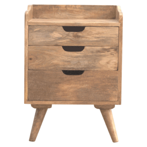 Mango Wood 3 Drawer Gallery Bedside