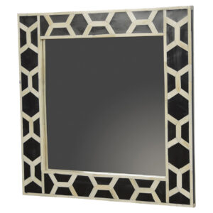 Solid Mango Wood Square Bone Inlay Mirror Frame