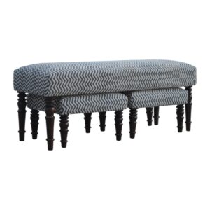 Solid Mango Wood Light Walnut Finished and Natural Jute Dhurrie Bench