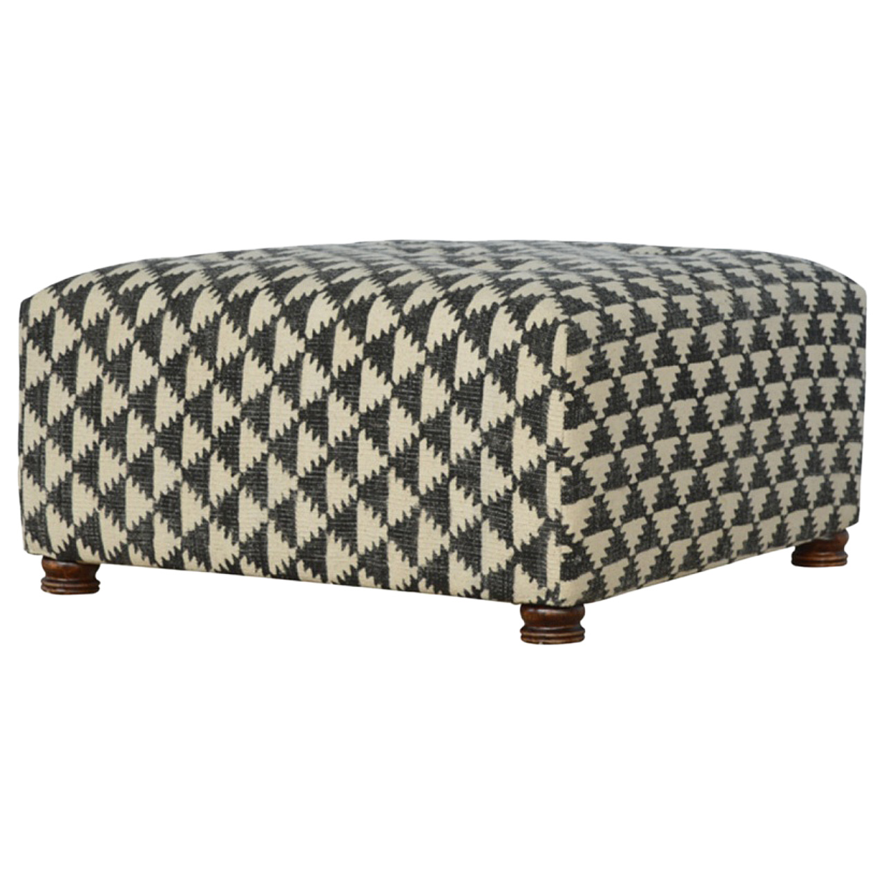 Solid Mango Wood Jute Occasional Footstool - Image 2