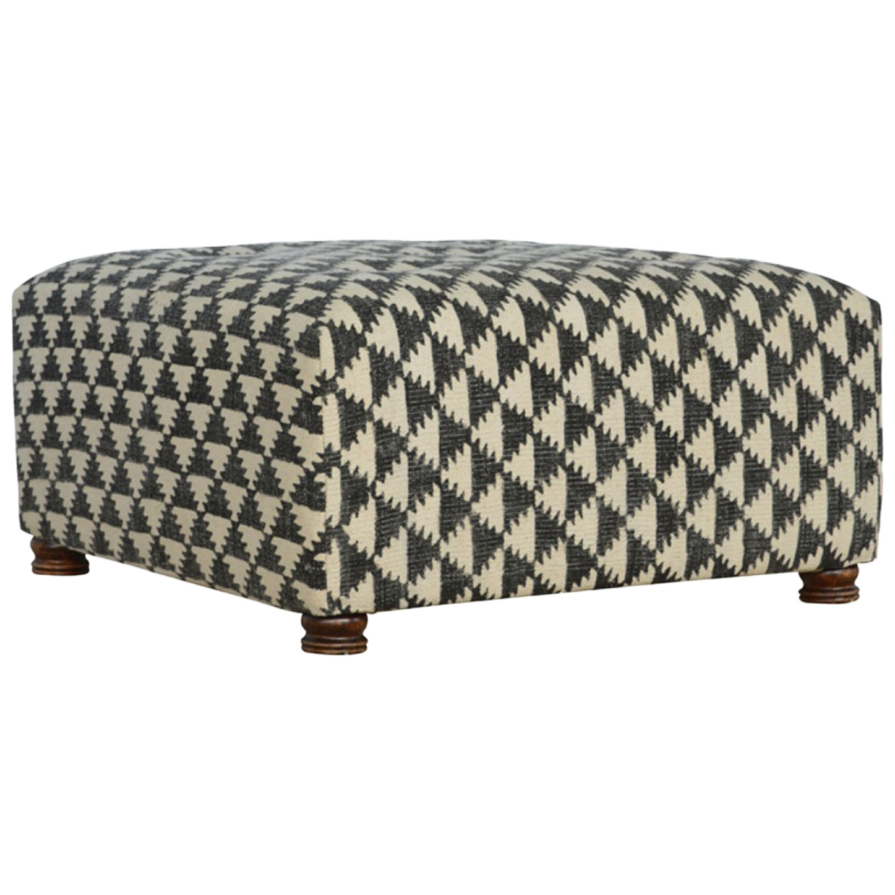 Solid Mango Wood Jute Occasional Footstool - Image 3